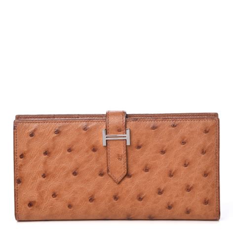 hermes ostrich bearn wallet|HERMES Ostrich Bearn Wallet Gold 405942 .